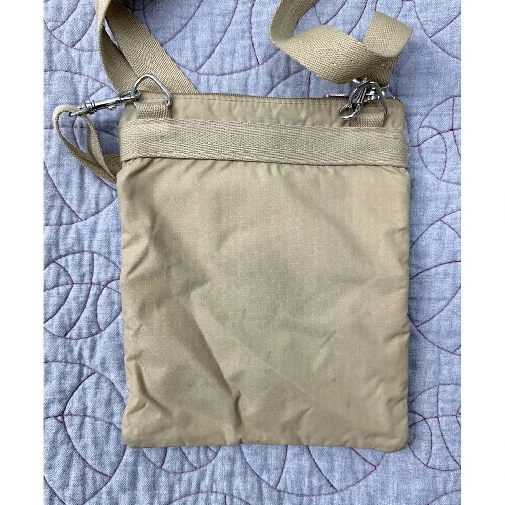 LeSportsac Kasey Crossbody Bag Beige 3 Zip Pockets / Women's Small